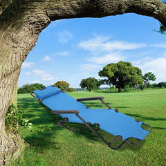 HAOYYE Portable Dual-Purpose Extendable Folding Reclining Chair, Blue – Premium Steel Tube and Oxford Fabric, Comfortable and Durable Lounge Chair for Outdoor Use, Adjustable Reclining Chair, Easy to Carry, Space-Saving Design for Camping, Patio