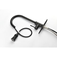 HAOYYE Single Handle High Arc Pull Out Kitchen Faucet,Single Level Stainless Steel Kitchen Sink Faucets with Pull Down Sprayer Sturdy Space-Saving Heavy Duty Modern Design Adults Dorm Room Easy Assembly