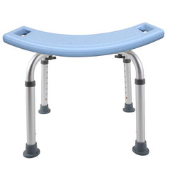 HAOYYE Simple Blue Bath Chair Lightweight Aluminum Alloy Shower Seat with Adjustable Height Anti-Slip Rubber Feet Rust-Resistant Durable Bathroom Stool for Elderly and Home Spa Safety Support