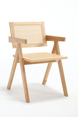 HAOYYE Hengming Cane solid wood dining chair, hand made cane armchair, suitable for living room, dining room, balcony, garden leisure armchair,set of 2 Sturdy Space-Saving Heavy Duty Modern Design