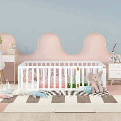 HAOYYE Full Size Wood Daybed Frame with Fence, White(OLD SKU:WF289662AAK) Sturdy Space-Saving Heavy Duty Modern Design Adults Dorm Room Easy Assembly Bedroom Furniture