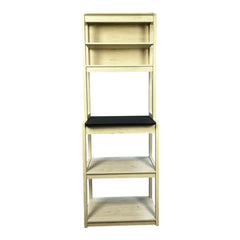 HAOYYE 5-Tier Bakers Rack for Kitchen, White and Black Coffee Bar with Storage, Microwave Stand with Shelves, Sturdy Space-Saving Heavy Duty Modern Design, Easy Assembly