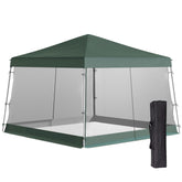 HAOYYE 10ft x 10ft Slant Leg Pop Up Canopy Tent with Netting and Carry Bag, Instant Adjustable Height Sun Shelter with Top for Patio Garden Outdoor Party