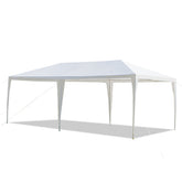 HAOYYE 10x20ft White Outdoor Party Tent Waterproof PE Canopy with Heavy Duty Iron Frame, Threaded Pipes for Backyard Wedding Event Picnic Shelter