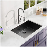 HAOYYE 27x17 inch Undermount Gunmetal Black 18 Gauge Stailess Steel Kitchen Sink Sturdy Space-Saving Heavy Duty Modern Design Adults Dorm Room Easy Assembly Bedroom Furniture