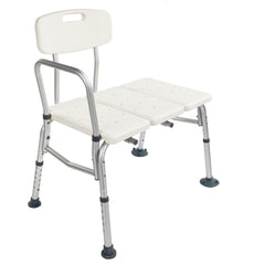 HAOYYE Medical Bathroom Safety Shower Chair Tub Transfer Bench with Back and Handle Wide Non-Slip Seat Adjustable Height Lightweight Aluminium Alloy Bath Stool for Seniors Adults