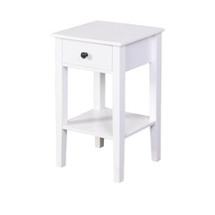 HAOYYE White Bathroom Floor-Standing Storage Table with Drawer, Sturdy Space-Saving, Heavy Duty Modern Design, Easy Assembly, Durable, Stylish and Versatile Home Furniture