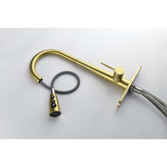 HAOYYE Kitchen Faucet with Pull Down Sprayer Sturdy Space-Saving Heavy Duty Modern Design Adults Dorm Room Easy Assembly Bedroom Furniture