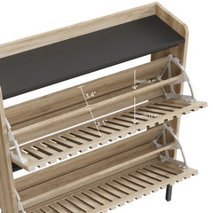 HAOYYE 2 Flip Shoe Cabinet,Multi-layer shoe rack,Modern Minimalist,storage cabinet, for entryway Sturdy Space-Saving Heavy Duty Modern Design Adults Dorm Room Easy Assembly Bedroom Furniture