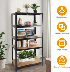 Haoyye Heavy Duty Garage Storage Shelves, 2000LBS Capacity 5 Tier Adjustable Metal Rack with MDF Boards, Freestanding Shelving Unit for Garage, Basement, Pantry, Warehouse, Office, Space-Saving Sturdy Organizer, Easy Assembly Design