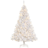 HAOYYE 6' Tall Prelit Christmas Tree Douglas Fir Artificial Christmas Tree with Realistic Branches, 250 Warm White LED Lights and 1000 Tips, White Sturdy Space-Saving Heavy Duty Modern Design