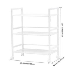 HAOYYE Widen 3-Tier Multi-Functional Storage Cart, Ivory White, Soft Cozy Warm Flannel Fleece Home Decor, Luxury Comfortable Unique Design, Premium Quality Decorative Storage Solution for Living Room, Bedroom, or Kitchen, Stylish and Versatile Cart