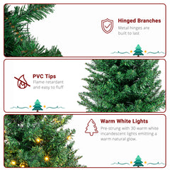 HAOYYE Green Christmas Tree with 129 PVC Branches and Santa Claus Decorations, Sturdy Iron Bracket, Easy Setup for Home Holiday Celebration, Festive Tabletop or Corner Decor, Durable and Realistic Design