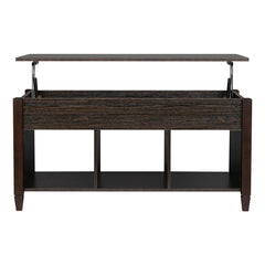 HAOYYE Lift Top Coffee Table Modern Furniture Hidden Compartment with 3 Storage Cabinets and Solid Wood Legs for Living Room Office