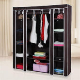 HAOYYE Portable Clothes Closet Wardrobe Organizer, Non-Woven Fabric, Durable and Space-Saving, Quick and Easy Assembly, Extra Strong for Long-Term Use, Modern Design, Dark Brown