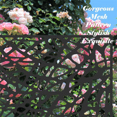 HAOYYE Metal Privacy Screens and Panels with Free Standing, Freestanding Outdoor Indoor Privacy Screen, Decorative Privacy Screen for Balcony Patio Garden, Room Divider, Mesh Shape Sturdy Space-Saving