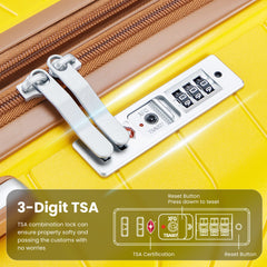 HAOYYE Luggage Sets 4 Piece(14/20/24/28), Expandable Lightweight Suitcase with 4 Double 360 Degrees Mute Spinner Wheels PP Materials Durable TSA Lock Travel Luggage Sturdy Space-Saving Heavy Duty Adults