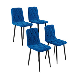 HAOYYE Dining Chairs Set of 4, Modern Kitchen Dining Room Chairs, Velvet Dining Chair Upholstered Cushion Seat and Sturdy Metal Legs Space-Saving Heavy Duty Modern Design Adults Dorm Room Easy Assembly