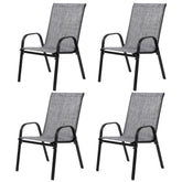 Haoyye 4 Piece Patio Chairs Outdoor Camping Folding Chairs Set with Armrest and High Backrest Breathable Textilene Fabric Portable Garden Lounge Chairs for Patio Pool Beach Yard Space Saving Design