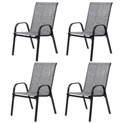 Haoyye 4 Piece Patio Chairs Outdoor Camping Folding Chairs Set with Armrest and High Backrest Breathable Textilene Fabric Portable Garden Lounge Chairs for Patio Pool Beach Yard Space Saving Design
