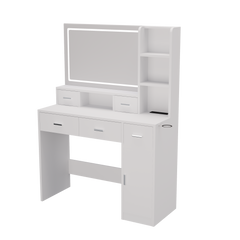 HAOYYE Smart Mirror Dressing Table with Drawers and Storage Cabinet, Modern Design Dressing Table with Soft Dressing Pad for Bedroom and Dressing Room, Sturdy Space-Saving Heavy Duty Construction, Ideal for Adults