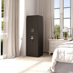 Haoyye Large Gun Safe Cabinet With 3 Pistol Pouches, Heavy Duty Biometric Fingerprint Lock, Rifle Gun Safe With Adjustable Stand, Detachable Structure For Rifles And Shotguns, Secure Gun Money Storage Cabinet