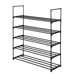 HAOYYE 5 Tiers Shoe Rack, Durable Storage Organizer for Bedroom, Entryway, Hallway, and Closet, Black Space-Saving Shoe Tower Shelf, Modern Design, Versatile Use, Premium Quality