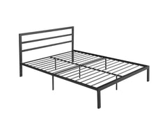 HAOYYE Queen Size Metal Bed Frame with Headboard Charcoal Grey Sturdy Space-Saving Heavy Duty Modern Design Easy Assembly Durable Stylish Home Furniture Versatile