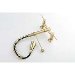 HAOYYE 3 Functions Wall Mounted Bridge Kitchen Faucet Sturdy Space-Saving Heavy Duty Modern Design Adults Dorm Room Easy Assembly Bedroom Furniture