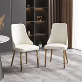HAOYYE Modern PU Dining Chair Set of 2, Sponge-Filled Cushion, Solid Wood Metal Legs, Ideal For Restaurants, Living Rooms, and Bedrooms, Sturdy Space-Saving Heavy Duty Modern Design Adults Dorm Room