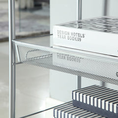 HAOYYE Honeycomb Mesh Style Five-Layer Removable Storage Cart, Silver, Premium Quality with Luxury Design, Versatile Storage Solution for Home, Office, or Bathroom, Comfortable and Decorative with Soft Cozy Warm Fleece