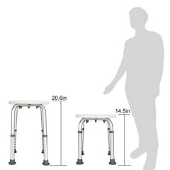 HAOYYE White Medical Bathroom Safety Shower Tub Bench with Adjustable Height Lightweight Rust-Resistant Aluminium Alloy Bath Chair Non-Slip Seat for Home Spa Support Easy Assembly Comfortable and Durable