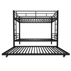 HAOYYE Heavy-duty Sturdy Meta Twin over Twin Bunk Bed/l/ Noise Reduced/ Safety Guardrail/No Box Spring Needed,Black Space-Saving Heavy Duty Modern Design Adults Dorm Room Easy Assembly Bedroom Furniture