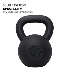 HAOYYE 50LBS Solid Cast Iron Kettlebell for Strength Training and Muscle Building, Durable One-Piece Cast with Matte Coating, Flat Bottom for Stability, Wide Non-Slip Handle, Ideal for Swings, Deadlifts, Squats, Get-Ups