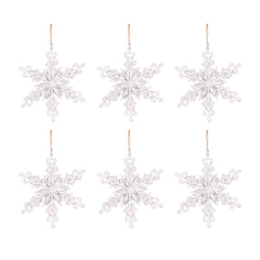 HAOYYE 6.3x1.8x6.7" Iron Snowflake Hanger, Decorative Hanging Ball Christmas Tree Ornaments for Holiday Party Decorations, Set of 6 Sturdy Space-Saving Heavy Duty Modern Design Adults Dorm Room