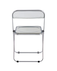 Haoyye Clear Transparent Folding Chair, Modern PC Plastic Seat with Metal Frame, Lightweight Space-Saving Foldable Chair for Living Room, Bedroom, Dorm or Office, Heavy Duty Design, Sturdy and Easy to Store for Daily Use or Extra Seating