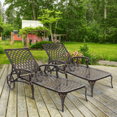 HAOYYE Adjustable Backrest Courtyard Cast Aluminum Lying Bed, Black, Sturdy Outdoor Lounge Chair for Relaxing, Perfect for Garden, Patio, or Backyard, Comfortable and Durable Design, Easy to Adjust for Ultimate Comfort