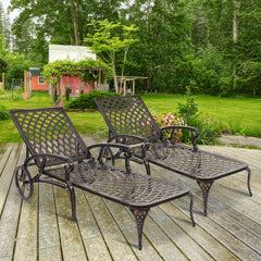 HAOYYE Adjustable Backrest Courtyard Cast Aluminum Lying Bed, Black, Sturdy Outdoor Lounge Chair for Relaxing, Perfect for Garden, Patio, or Backyard, Comfortable and Durable Design, Easy to Adjust for Ultimate Comfort