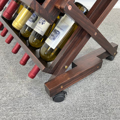 HAOYYE 26 Bottles Freestanding wine rack,Wine Storage Rack, Freestanding Display Rack for Kitchen, Pantry, Cellar,walnut Sturdy Space-Saving Heavy Duty Modern Design Adults Dorm Room Easy Assembly