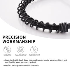 HAOYYE Commercial Black and Nickel Gold Kitchen Faucet with Pull Out Sprayer, Single Handle Single Lever Kitchen Sink Faucet Sturdy Space-Saving Heavy Duty Modern Design Adults Dorm Room Easy Assembly