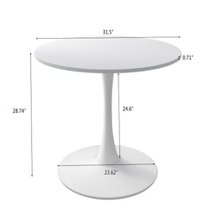HAOYYE 32-Inch Round Dining Table with Modern MDF Tabletop, Durable Metal Base, Stylish and Versatile Design, Perfect as a Dining Table or Coffee Table for Small Spaces, Easy Assembly, Heavy Duty, Space-Saving