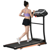 Haoyye Home Folding Treadmill with Pulse Sensor, 2.5 HP Quiet Brushless Motor, 7.5 MPH, 300LBS Weight Capacity, 3-Level Incline, 12 Preset Programs for Home Gym