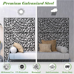 HAOYYE Metal Privacy Screens and Panels with Free Standing, Freestanding Outdoor Indoor Privacy Screen, Decorative Privacy Screen for Balcony Patio Garden, Room Divider, Mesh Shape Sturdy Space-Saving