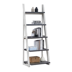 HAOYYE 5-Tier Shelves,Bookshelf, Storage Rack, Bookcase with Rubber Wood Frame, Ladder Shelf for Living Room, Home Office, Kitchen, Bedroom, Apartment Sturdy Space-Saving Heavy Duty Modern Design Adults
