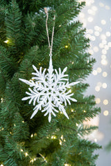 HAOYYE Set of 6 Iron Snowflake Hanger, Decorative Hanging Ball Christmas Tree Ornaments for Holiday Party Decorations Sturdy Space-Saving Heavy Duty Modern Design Adults Dorm Room Easy Assembly