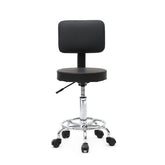 HAOYYE Round Shape Adjustable Salon Stool with Back Black, Swivel Rolling Stool with Comfortable Seat and Backrest, Height Adjustable Task Chair for Spa Salon Office Studio Makeup Room