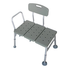 HAOYYE Medical Bathroom Safety Shower Tub Bath Chair Transfer Bench with Backrest and Handle, Adjustable Aluminium Alloy Frame, Lightweight and Anti-Skid Design, Durable Gray Support for Seniors and Disabled Adults
