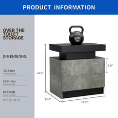 HAOYYE LED Nightstand with Cabinet Lights, Modern Bedside Table with 2 Drawers for Bedroom, Stylish End Table, Sturdy and Space-Saving Design, Heavy-Duty Construction, Easy Assembly, Ideal for Adults and Dorm Rooms