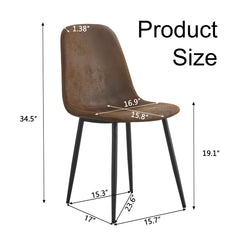 HAOYYEModern Mid-Century Style Restaurant Side Chairs with Cushioned Seats and Black Metal Legs, Comfortable for Kitchen, Dining Room, Lounge, and Farmhouse Use, Sturdy, Space-Saving, and Durable Design