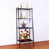 HAOYYE Sturdy 4-Tier Black Bookshelf, Durable and Stylish Space-Saving Home Organizer, Modern Storage Solution for Living Room or Bedroom